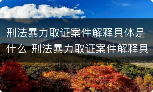 刑法暴力取证案件解释具体是什么 刑法暴力取证案件解释具体是什么意思