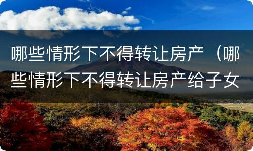 哪些情形下不得转让房产（哪些情形下不得转让房产给子女）