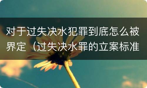 对于过失决水犯罪到底怎么被界定（过失决水罪的立案标准）