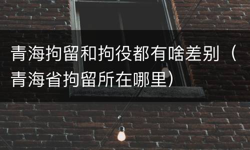 青海拘留和拘役都有啥差别（青海省拘留所在哪里）