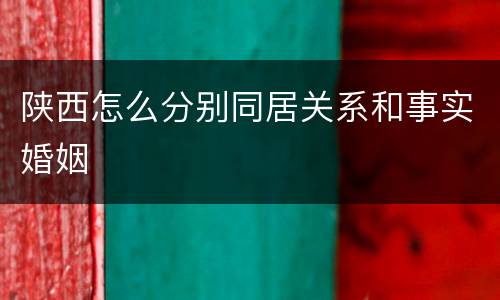 陕西怎么分别同居关系和事实婚姻