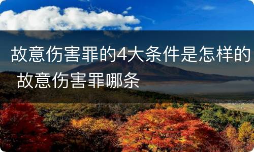 故意伤害罪的4大条件是怎样的 故意伤害罪哪条