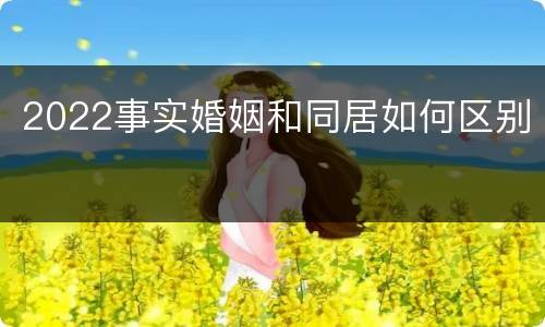 2022事实婚姻和同居如何区别