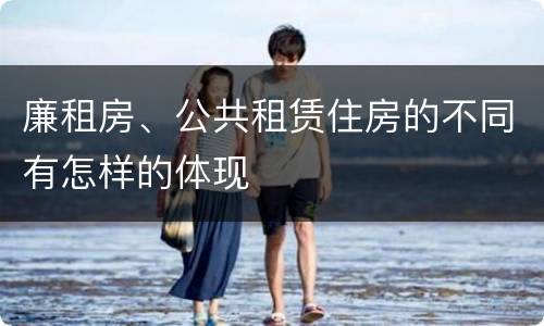 廉租房、公共租赁住房的不同有怎样的体现