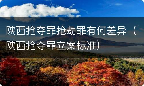 陕西抢夺罪抢劫罪有何差异（陕西抢夺罪立案标准）