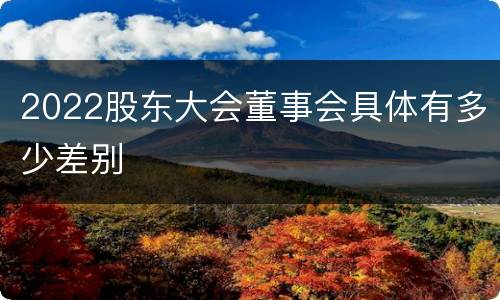 2022股东大会董事会具体有多少差别