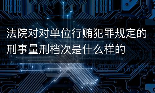 法院对对单位行贿犯罪规定的刑事量刑档次是什么样的