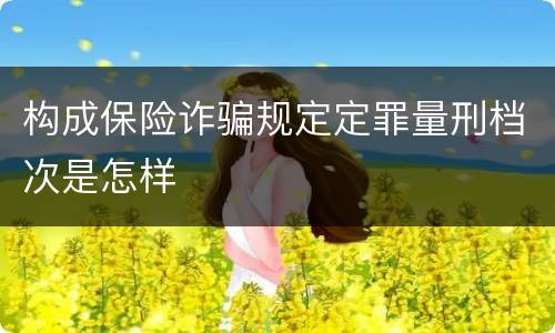 构成保险诈骗规定定罪量刑档次是怎样