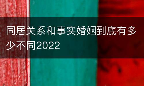 同居关系和事实婚姻到底有多少不同2022