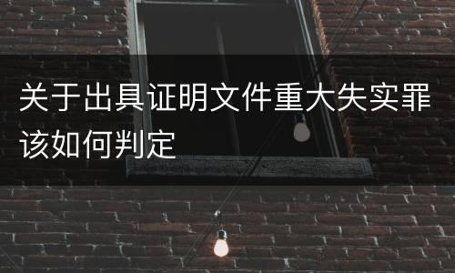 关于出具证明文件重大失实罪该如何判定