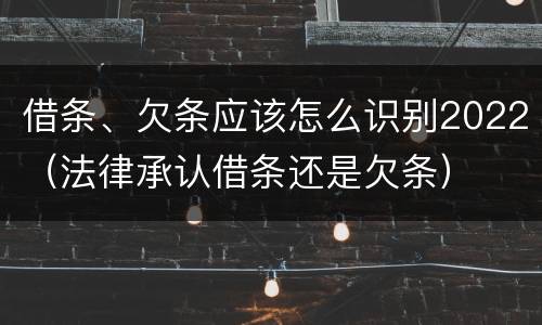 借条、欠条应该怎么识别2022（法律承认借条还是欠条）