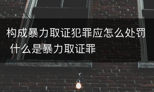构成暴力取证犯罪应怎么处罚 什么是暴力取证罪