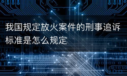 我国规定放火案件的刑事追诉标准是怎么规定