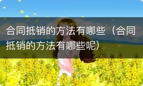 合同抵销的方法有哪些（合同抵销的方法有哪些呢）
