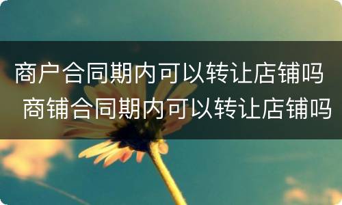 商户合同期内可以转让店铺吗 商铺合同期内可以转让店铺吗