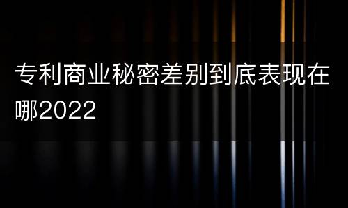专利商业秘密差别到底表现在哪2022