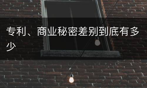 专利、商业秘密差别到底有多少