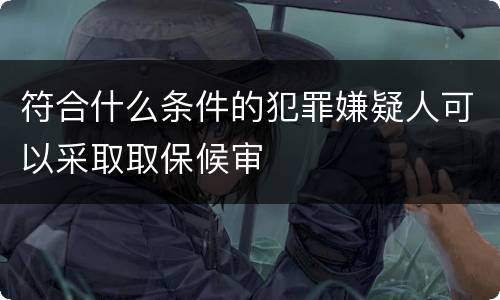 符合什么条件的犯罪嫌疑人可以采取取保候审