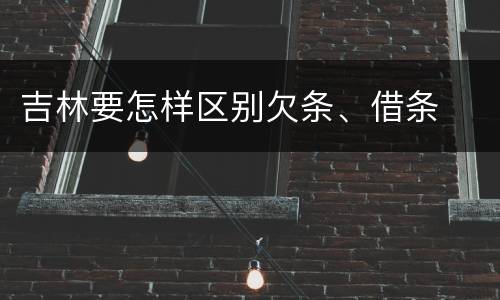 吉林要怎样区别欠条、借条