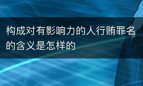 构成对有影响力的人行贿罪名的含义是怎样的