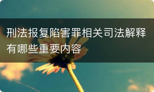 刑法报复陷害罪相关司法解释有哪些重要内容