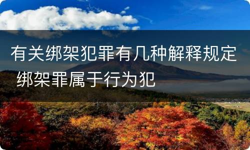 有关绑架犯罪有几种解释规定 绑架罪属于行为犯