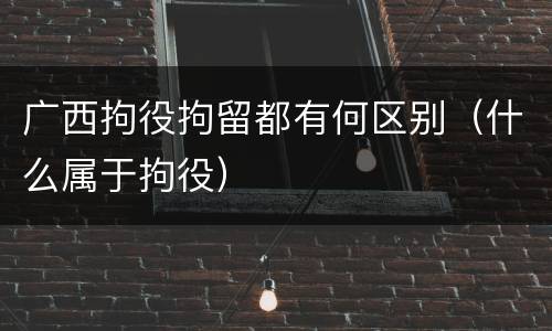 广西拘役拘留都有何区别（什么属于拘役）