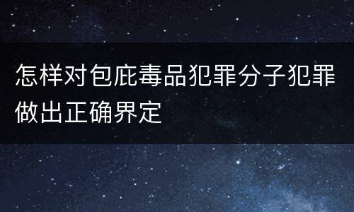 怎样对包庇毒品犯罪分子犯罪做出正确界定