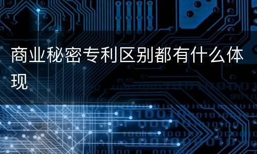 商业秘密专利区别都有什么体现