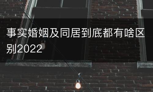 事实婚姻及同居到底都有啥区别2022
