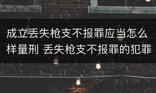 成立丢失枪支不报罪应当怎么样量刑 丢失枪支不报罪的犯罪主体是