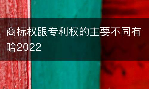 商标权跟专利权的主要不同有啥2022