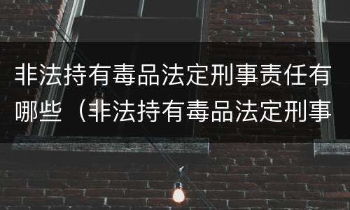 非法持有毒品法定刑事责任有哪些（非法持有毒品法定刑事责任有哪些情形）
