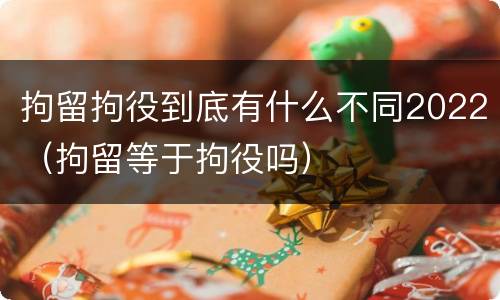 拘留拘役到底有什么不同2022（拘留等于拘役吗）