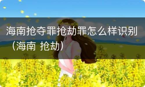 海南抢夺罪抢劫罪怎么样识别（海南 抢劫）