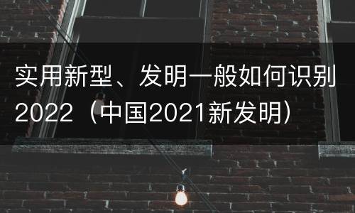 实用新型、发明一般如何识别2022（中国2021新发明）