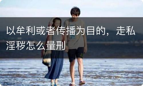 以牟利或者传播为目的，走私淫秽怎么量刑