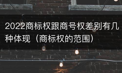 2022商标权跟商号权差别有几种体现（商标权的范围）