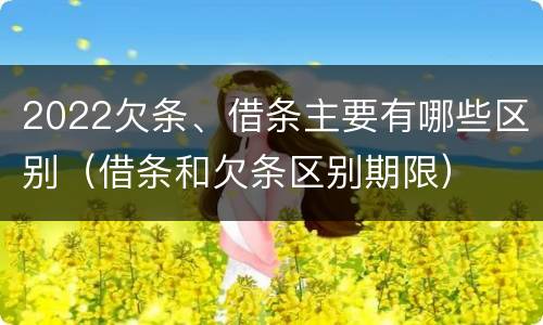 2022欠条、借条主要有哪些区别（借条和欠条区别期限）