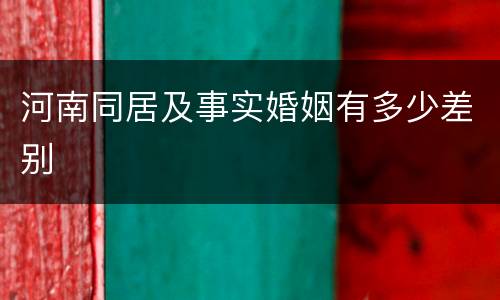 河南同居及事实婚姻有多少差别