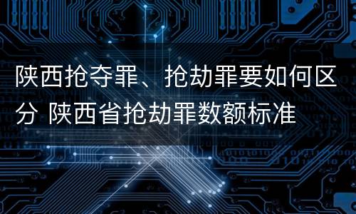 陕西抢夺罪、抢劫罪要如何区分 陕西省抢劫罪数额标准
