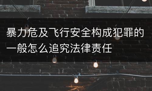 暴力危及飞行安全构成犯罪的一般怎么追究法律责任