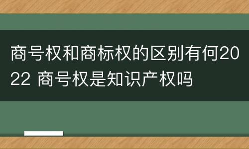 商号权和商标权的区别有何2022 商号权是知识产权吗
