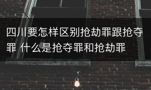 四川要怎样区别抢劫罪跟抢夺罪 什么是抢夺罪和抢劫罪