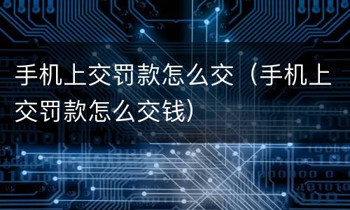 手机上交罚款怎么交（手机上交罚款怎么交钱）