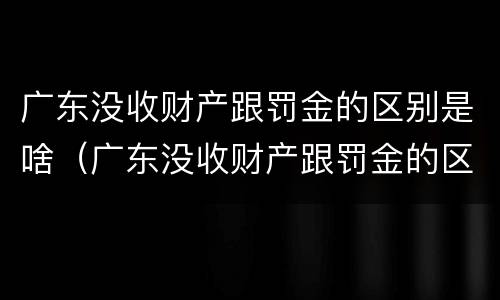 广东没收财产跟罚金的区别是啥（广东没收财产跟罚金的区别是啥呀）