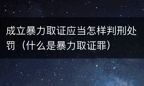成立暴力取证应当怎样判刑处罚（什么是暴力取证罪）