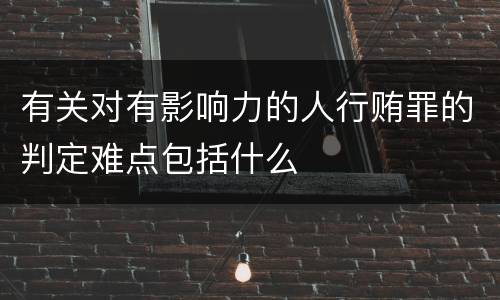 有关对有影响力的人行贿罪的判定难点包括什么