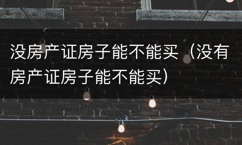 没房产证房子能不能买（没有房产证房子能不能买）