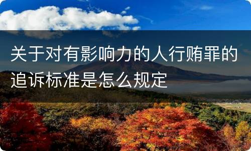 关于对有影响力的人行贿罪的追诉标准是怎么规定